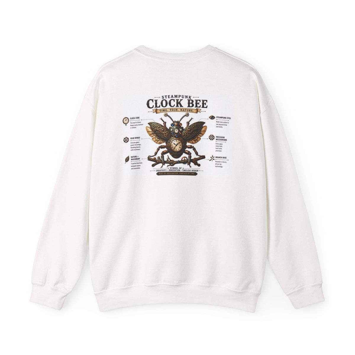 Steampunk Clock Bee Crewneck Sweatshirt