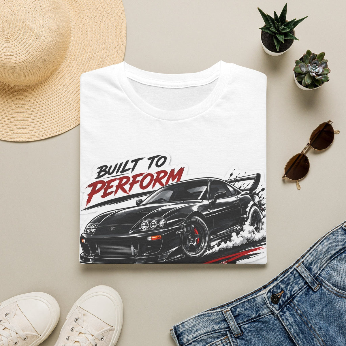 Built to Perform Car T-Shirt — Vintage Racing Supra Graphic Tee