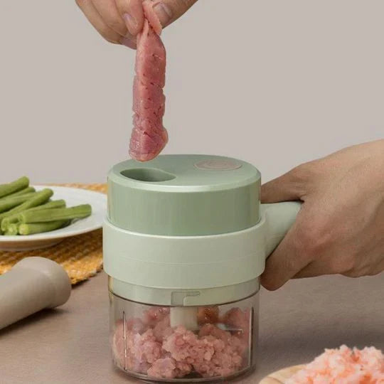 Wireless Mini Food Chopper — USB Rechargeable One-Button Electric Chopper for Kitchen