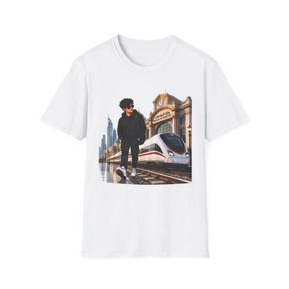 Travel Vibes T‑Shirt — Urban Train Station Graphic Tee
