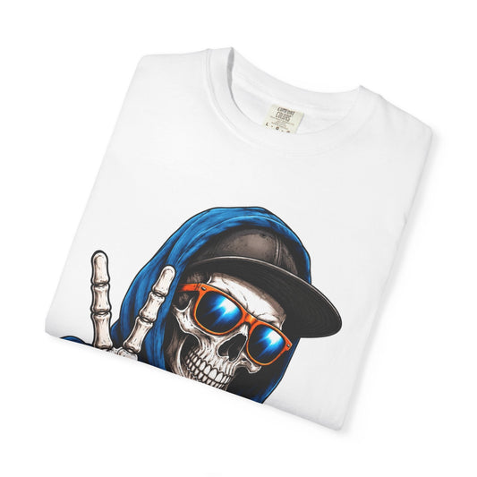 Skull Peace Sign T-Shirt — "Stay Focused Stay Hungry" Graphic Tee