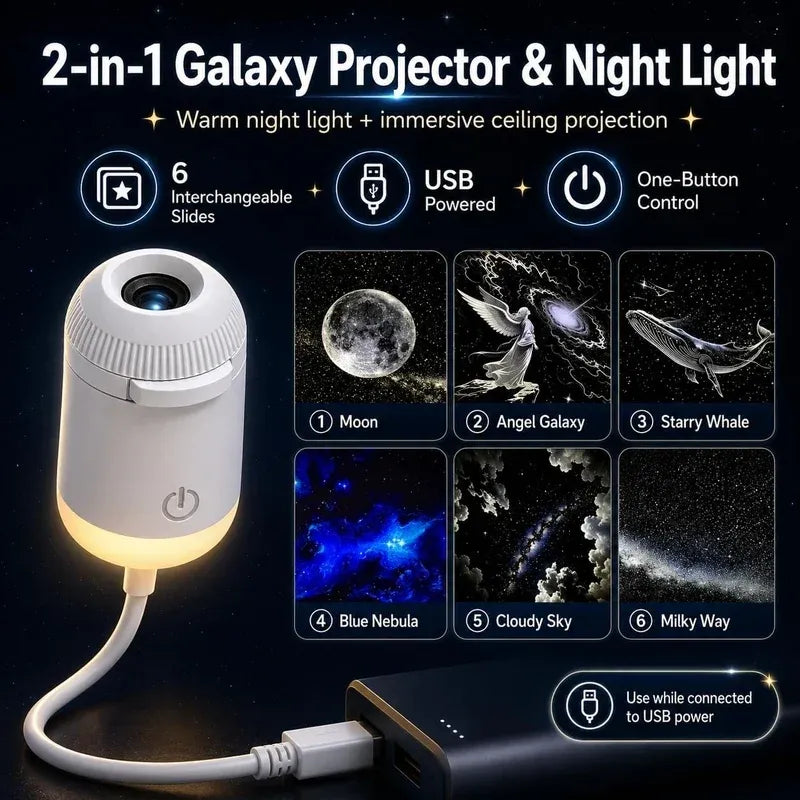Mini USB Star Projector – Flexible Car Roof Galaxy Light