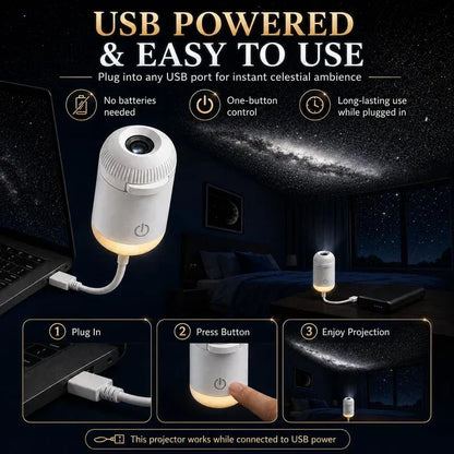 Mini USB Star Projector – Flexible Car Roof Galaxy Light