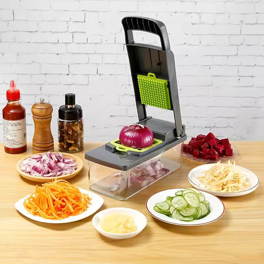 Multi-Blade Vegetable Cutter & Chopper with Container — Chop in Seconds