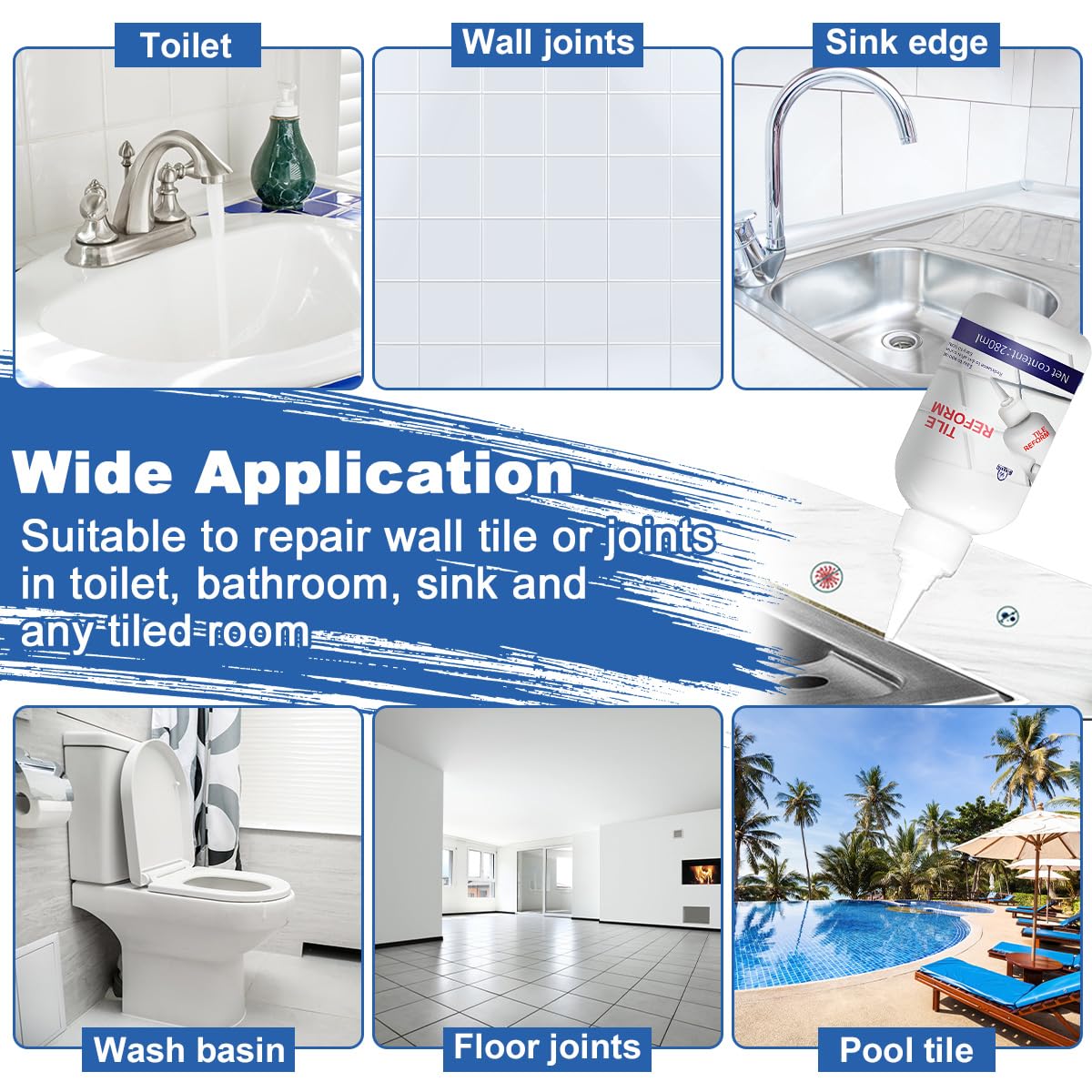 Tile Reform Grout Sealer — Tile Gap Repair & Grout Restorer Pen