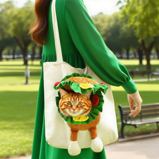 Large Capacity Canvas Pet Carrier, Open Top Pet Travel Bag, Dog & Cat Carrier Tote, Portable Puppy Transport Bag, Comfortable Pet Handbag