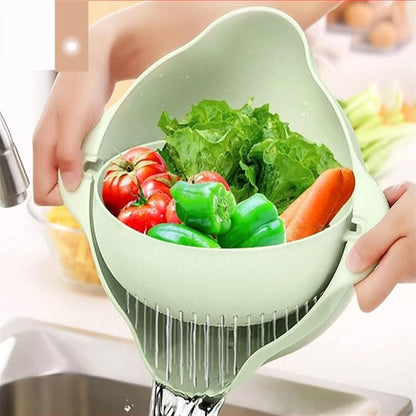 Double-Layer Draining Bowl Basket — Strainer & Wash Bowl for Vegetables, Fruits & Rice