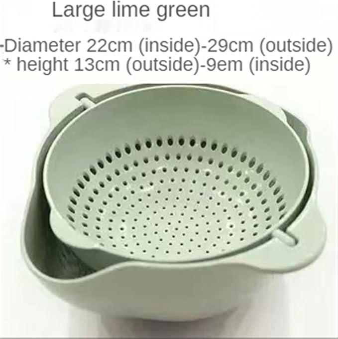 Double-Layer Draining Bowl Basket — Strainer & Wash Bowl for Vegetables, Fruits & Rice