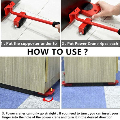 Heavy Duty Furniture Mover Set — 5-in-1 Lifting & Sliding Tool