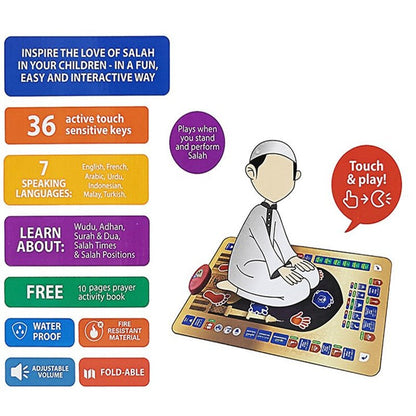 Interactive Islamic Prayer Mat for Kids ✨ Educational Salah Learning Mat