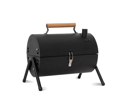Portable BBQ Grill with Hob — Charcoal Camping Grill & Outdoor Cooker