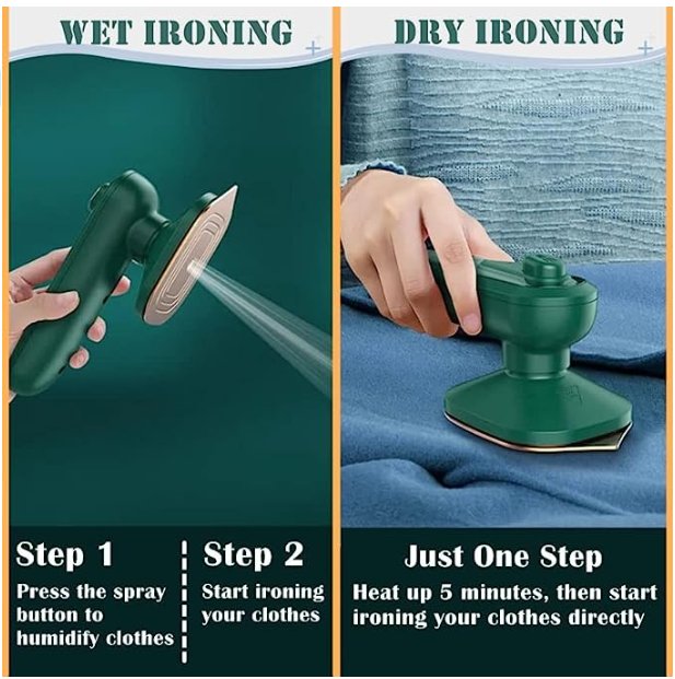 Portable Mini Iron ⚡ 2-in-1 Travel Steam & Dry Iron
