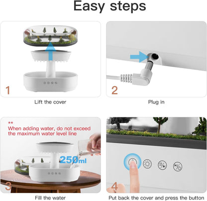 Raindrop Aroma Diffuser — LED Ultrasonic Humidifier & Essential Oil Diffuser