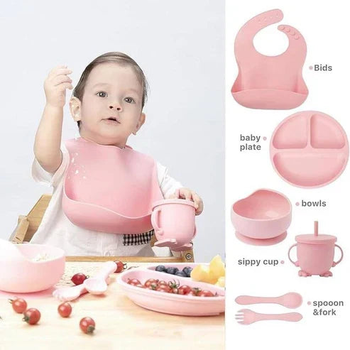طقم أدوات مائدة للأطفال من السيليكون