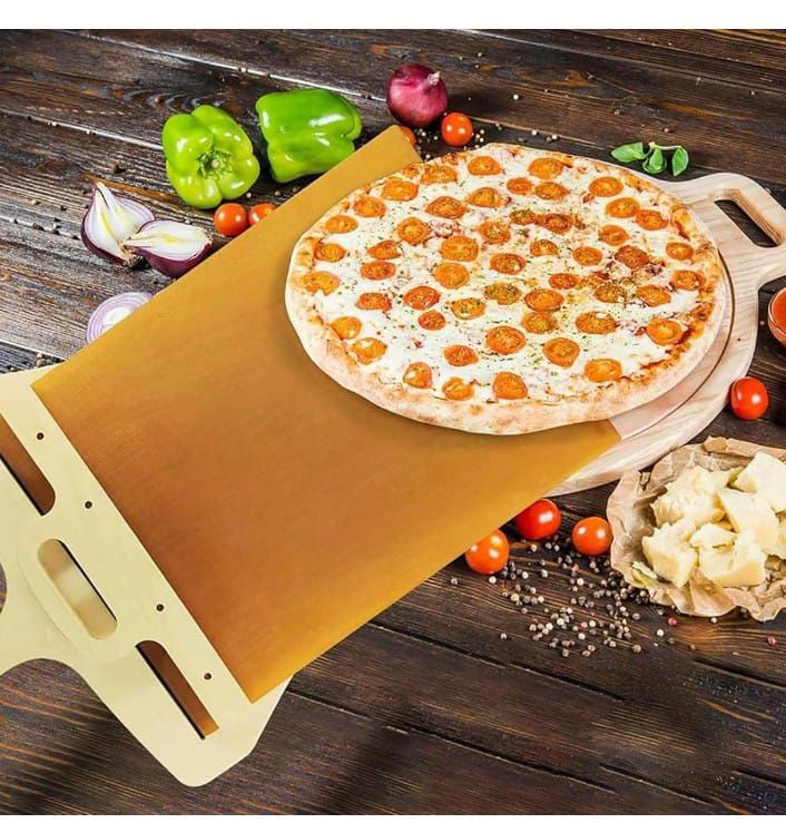 Sliding Pizza Peel 🍕 Non-Stick Wooden Pizza Paddle for Baking